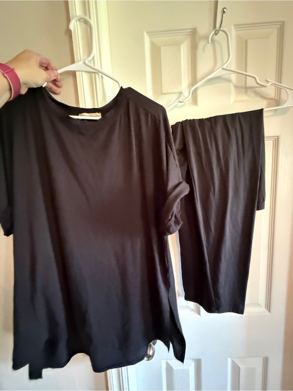 Zenana Set - Black Short Sleeve Sleep Top & Lounge Pants